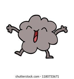 Cartoon Doodle Happy Grey Cloud Stock Vector (Royalty Free) 1175488852 ...