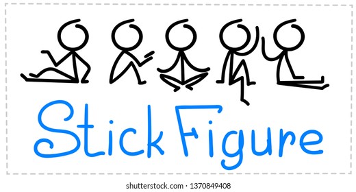 Cartoon Doodle Stick Figure Different Pose Stock Illustration 1370849408 Shutterstock 8626