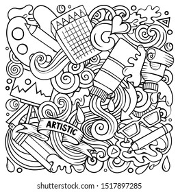 Cartoon Vector Doodles Art Design Illustration Stock Vector (royalty 