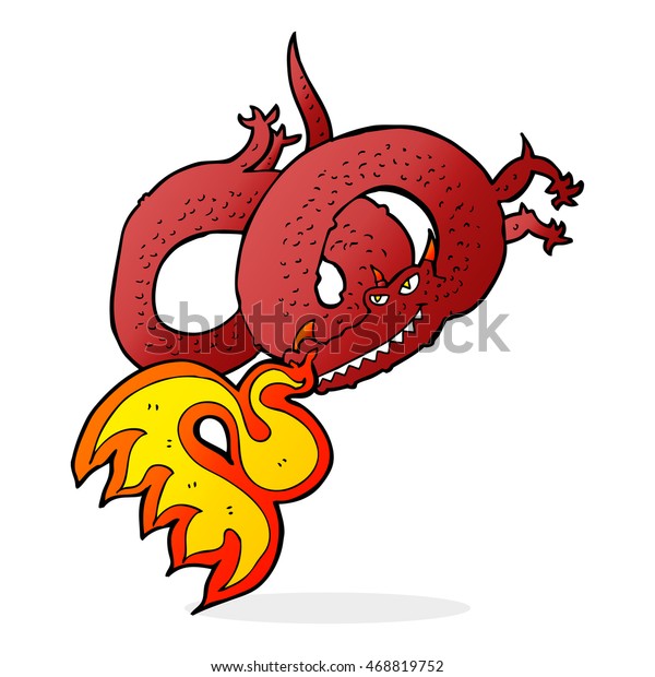 Cartoon Dragon Breathing Fire Stock Illustration 468819752 Shutterstock