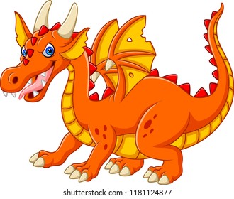 Cartoon Red Dragon Spitting Fire Stock Vector (Royalty Free) 1398976067