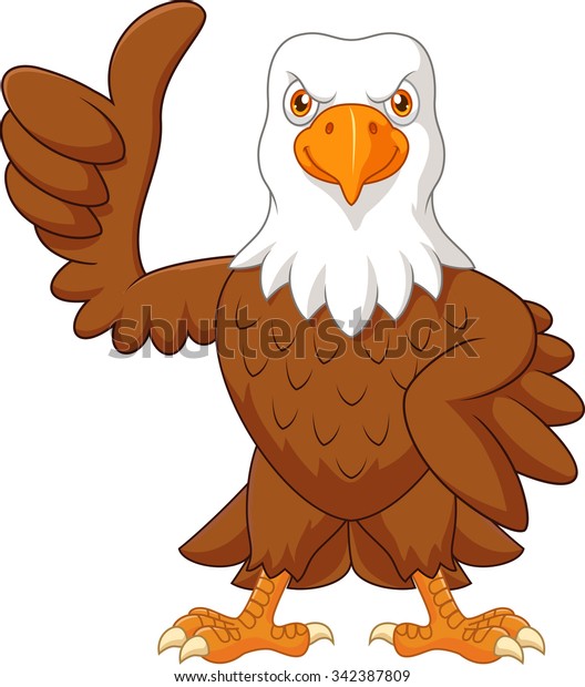 Cartoon Eagle Giving Thumb Isolated On Stock Illustration 342387809
