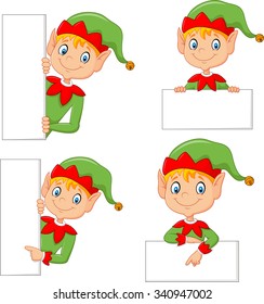 Cartoon Christmas Elf Characters Vector Clip Stock Vector (Royalty Free ...