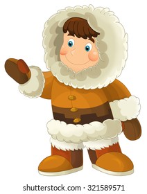 Cartoon eskimo - illustration for the children