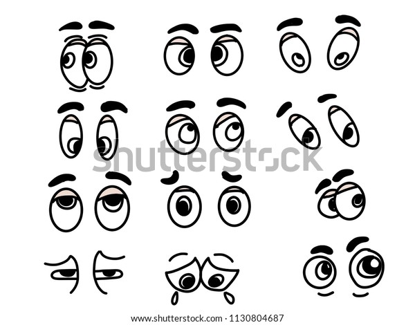 Cartoon Eyes Image Sets On White Stock Illustration 1130804687