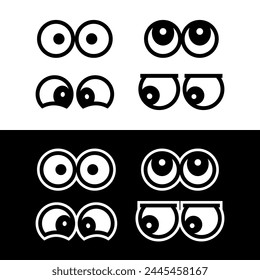 Cartoon Eyes Vector Set Drawing Expressions