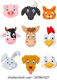 Cartoon Farm Animal Set