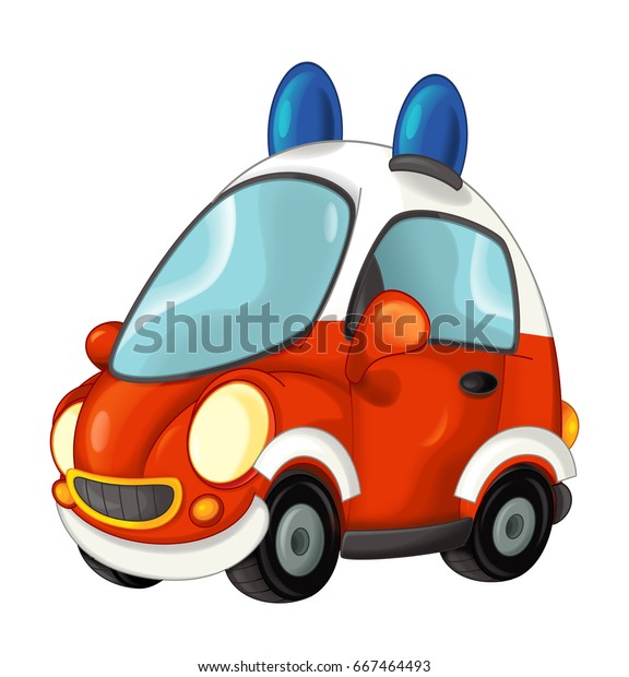 Cartoon fire brigade car - isolated -
illustration for
children