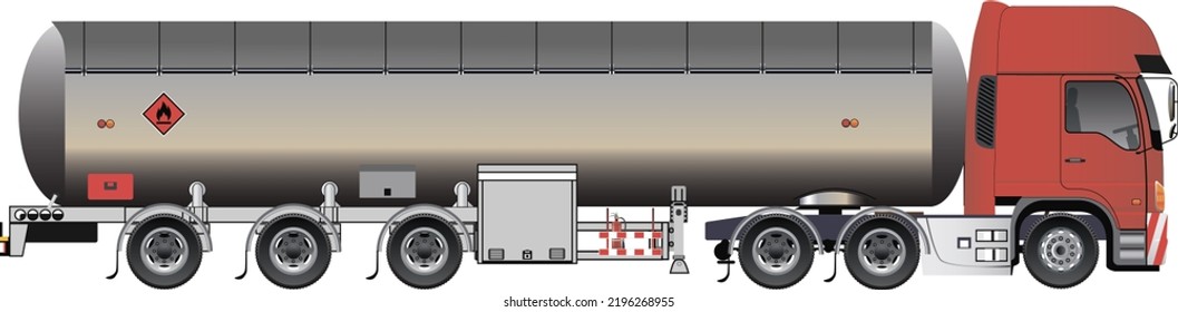 Cartoon Flat Cargo Transport Long Tank Stock Illustration 2196268955 ...