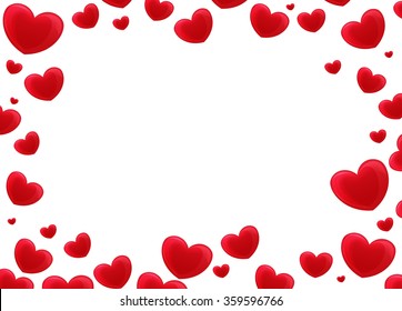 Cartoon Frame Hearts Illustration Children Stock Illustration 359596766 ...