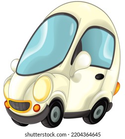 Cartoon Funny City Car Small Sedan Isolated Illustration For Children