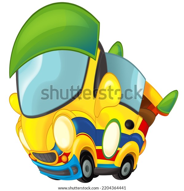 Cartoon funny city car small sedan isolated\
illustration for\
children