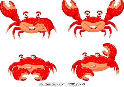 Cartoon funny crab collection set