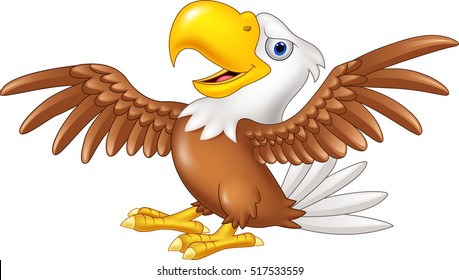 Cartoon Funny Eagle Flying