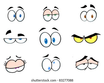 Cartoon Funny Eyes Setvector Collection Stock Vector (royalty Free 