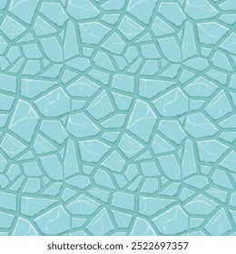 Cartoon game texture, ice surface seamless pattern. Game asset walls and environment background.