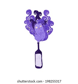 cartoon ghost in bottle