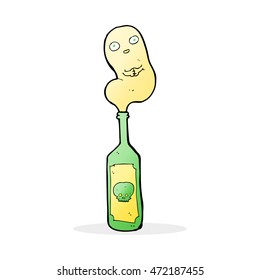 cartoon ghost in bottle