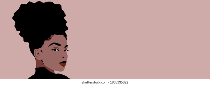 Cartoon Girl With Afro Puff Hair