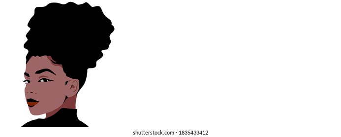 Cartoon Girl With Afro Puff Hair