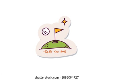 Cartoon Golf Doodle Sticker Design