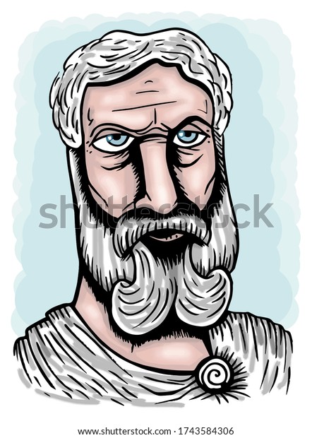 ギリシャの歴史家ヘロドトスの漫画 のイラスト素材 ギリシャの歴史家ヘロドトスの漫画 のイラスト素材
