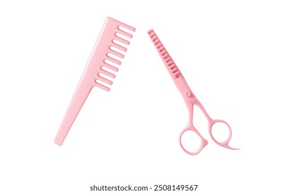 Cartoon haircutting scissors and combs in the white background, 3d rendering. 3d illustration. - Powered by Shutterstock