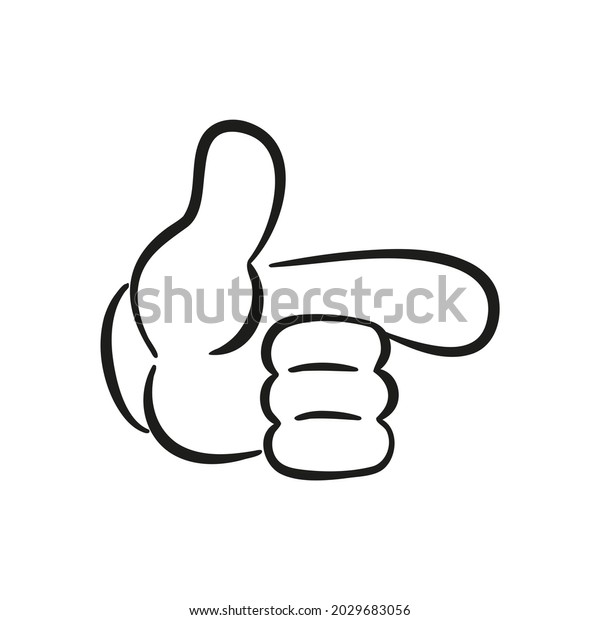 Cartoon Hand Gesture Pointing Right Finger Stock Illustration ...