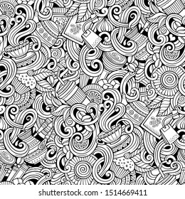 Cartoon Handdrawn Doodles On Subject Music Stock Vector (Royalty Free ...