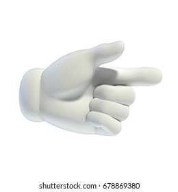 Cartoon Hands Set - Pointing Hand 3d Rendering