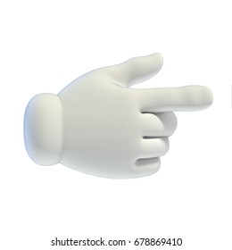 Cartoon Hands Set - Pointing Hand 3d Rendering