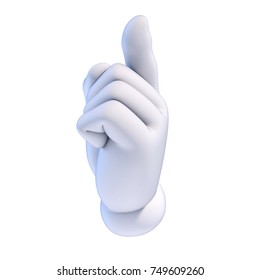 Cartoon Hands Set - Silence Hand Gesture, Finger Over Mouth 3d Rendering