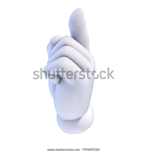 カートーンの手セット 静かな手のジェスチャ 口の上の指3dレンダリング のイラスト素材