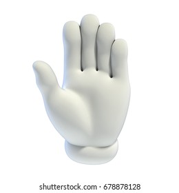 Cartoon Hands Set - Stop Hand Gesture 3d Rendering