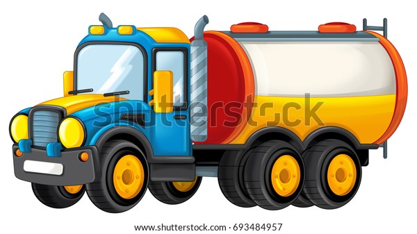 Cartoon happy and funny cistern truck - illustration for\
children 