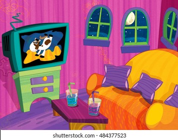 Cartoon Happy Funny Scene Empty Room Stock Illustration 484377523 ...