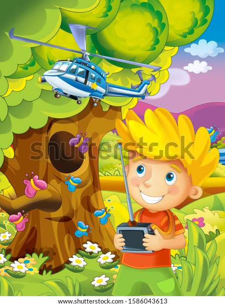 Cartoon Happy Funny Scene Kid Park Stock Illustration 1586043613