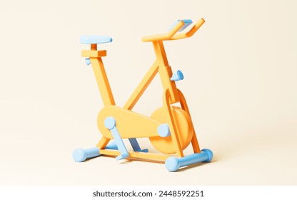 Cartoon home exercise bike model, 3d rendering. 3d illustration. - Powered by Shutterstock