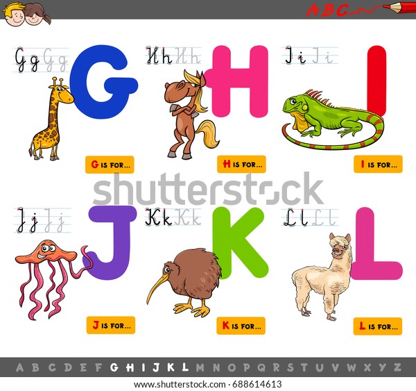 Trolley Indgang Tog Cartoon Illustration Capital Letters Alphabet Set Stock Illustration  688614613