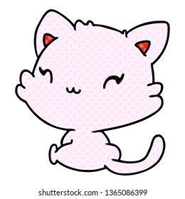 Cartoon Illustration Cute Kawaii Kitten Stock Illustration 1365086399 ...