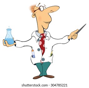 Cartoon Illustration Cute Scientist Mixture Stock Illustration ...