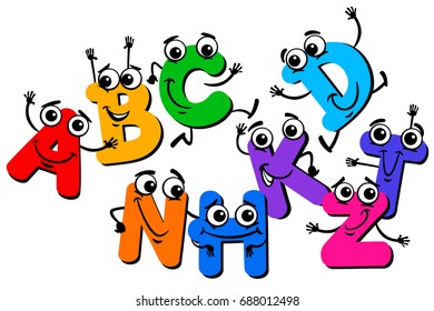 Cartoon Illustration Funny Capital Letter Characters Stock Illustration ...