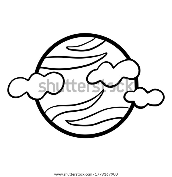 Cartoon Illustration of An Imaginary Plant in Space\
for Logo or Icon