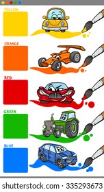 Cartoon Illustration Primary Colors Vehicles Cars Stock Illustration ...