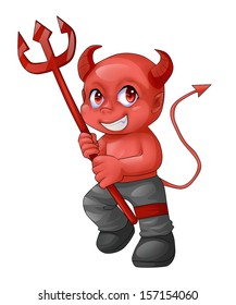 Cartoon Illustration Red Devil Stock Illustration 157154060 