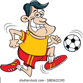 Cartoon Illustration Smiling Man Soccer Uniform Stock Illustration ...