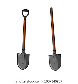 Cartoon Illustration Spade Tool Farmer Digging Stock Illustration ...