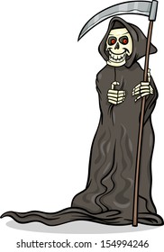 Grim Reaper Cute Cartoon Skeleton Halloween Stock Vector (Royalty Free ...