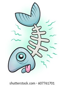 A Cartoon Illustration Of A Stinky Fish Head