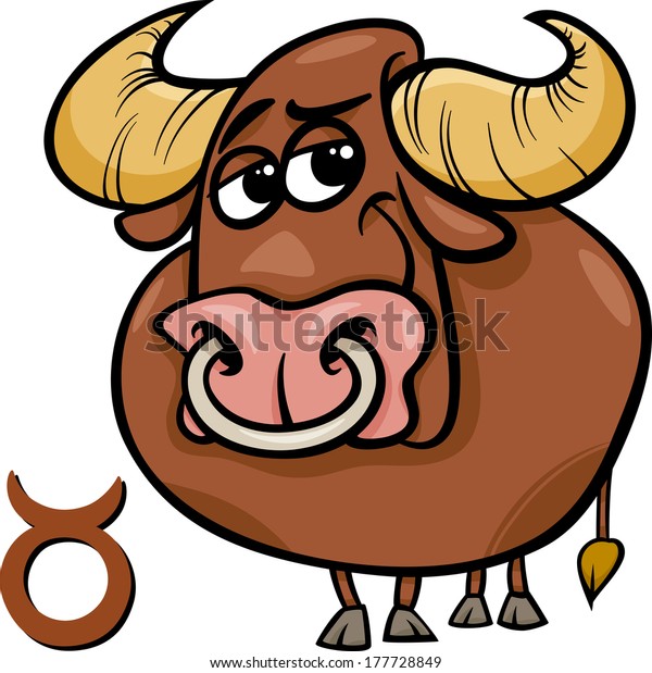 Cartoon Illustration Taurus Bull Horoscope Zodiac Stock Illustration ...